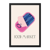 Food Market Wall Art, Sardine Can Art, Kitchen Wall Decor, Colorful Foodie Art Print, Modern Food Illustration, Restaurant Art, Fish Lover - Tawshia